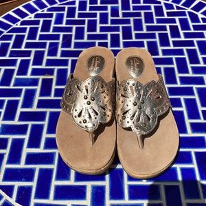 Clarks Artisan Sandals, Gold, Size 8